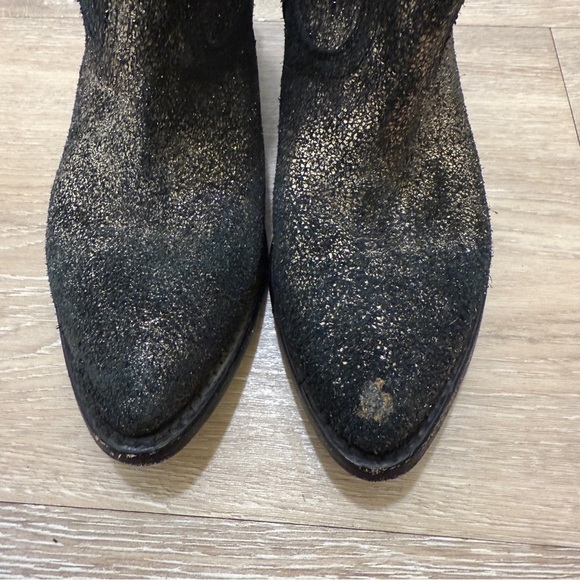 FRYE Leather Pull-On Boots Billy Short Metallic Gold Size 6B - Picture 6 of 10